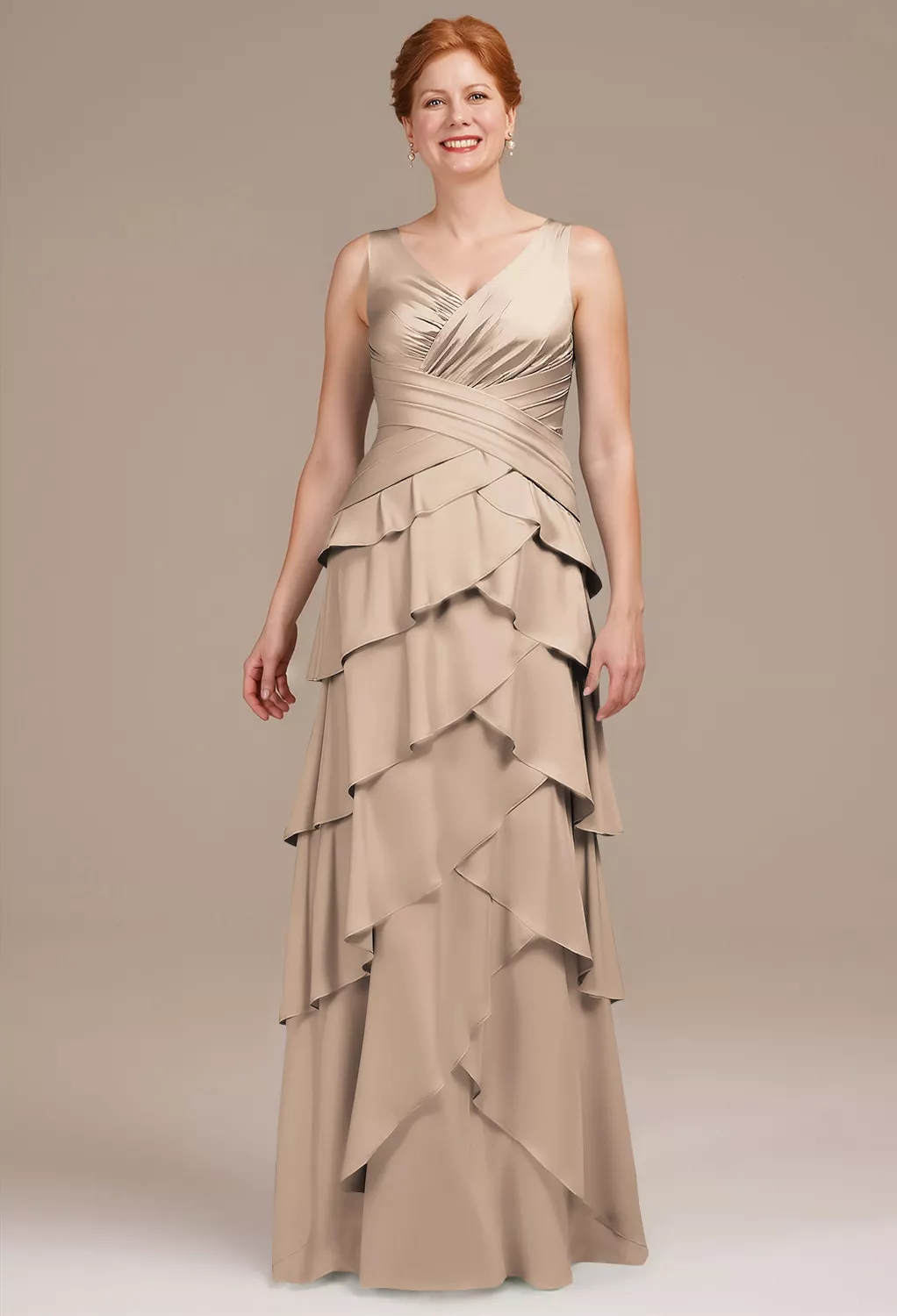 AW Addie Taupe  Mother of the Bride Dresses
